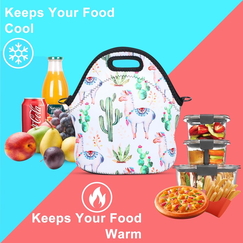 Violet Mist Neoprene Lunch Bag for Women Insulated Cute Lunch Bag Tote Box Reusable Waterproof Extra Pocket Zipper Work Outdoor Men Women Adults Gift - Image 5